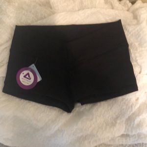 NWT Affitnity Black Mini Gym Shorts